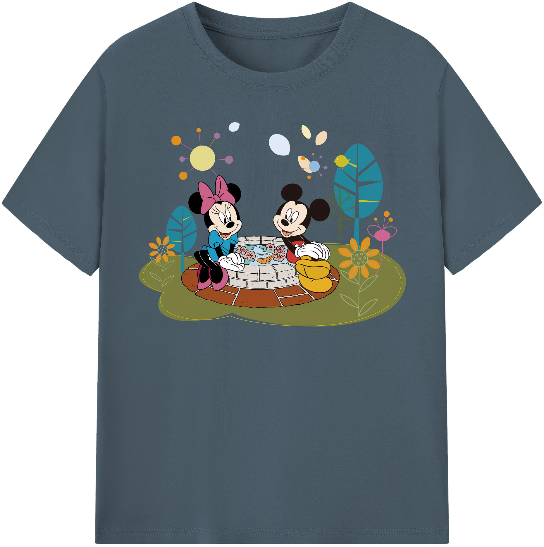 （画像用） ミッキーマウス Mickey Mouse 綿100％半袖Tシャツ（フロントプリント）